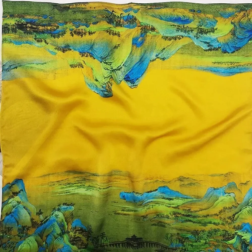 Mountain Landscape Silky Scarf